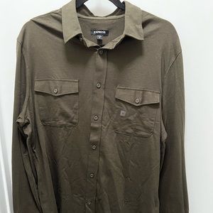 Men’s Dark Olive Slim Solid Soft Shirt